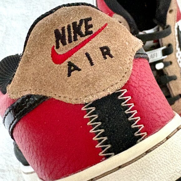 Nike Airforce 1 AF1 Black & Red Running Shoes | Womens Sneakers - Picture 10 of 10